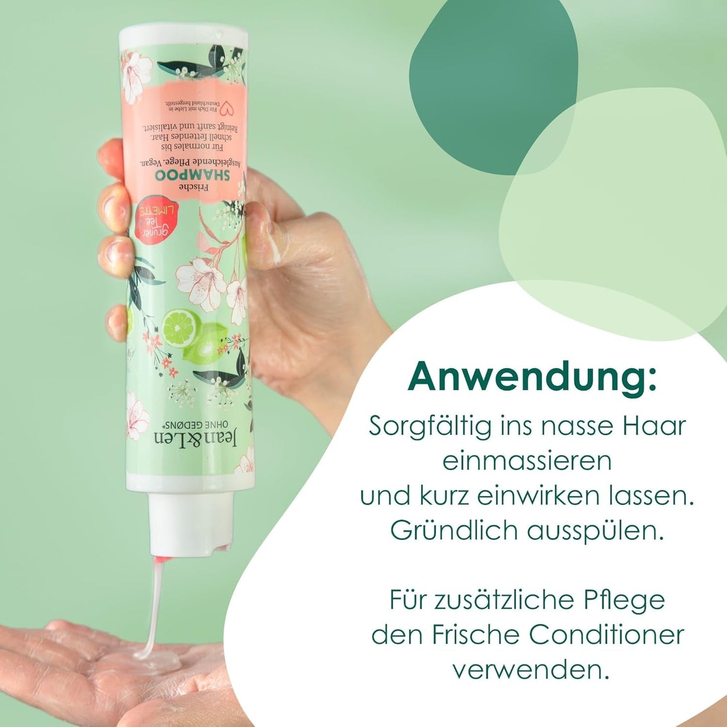 Jean & Len Green Tea & Lime hydratační šampon, pro normální až mastné vlasy, 300 ml Sprcha a koupel Jean & Len Green Tea & Lime
