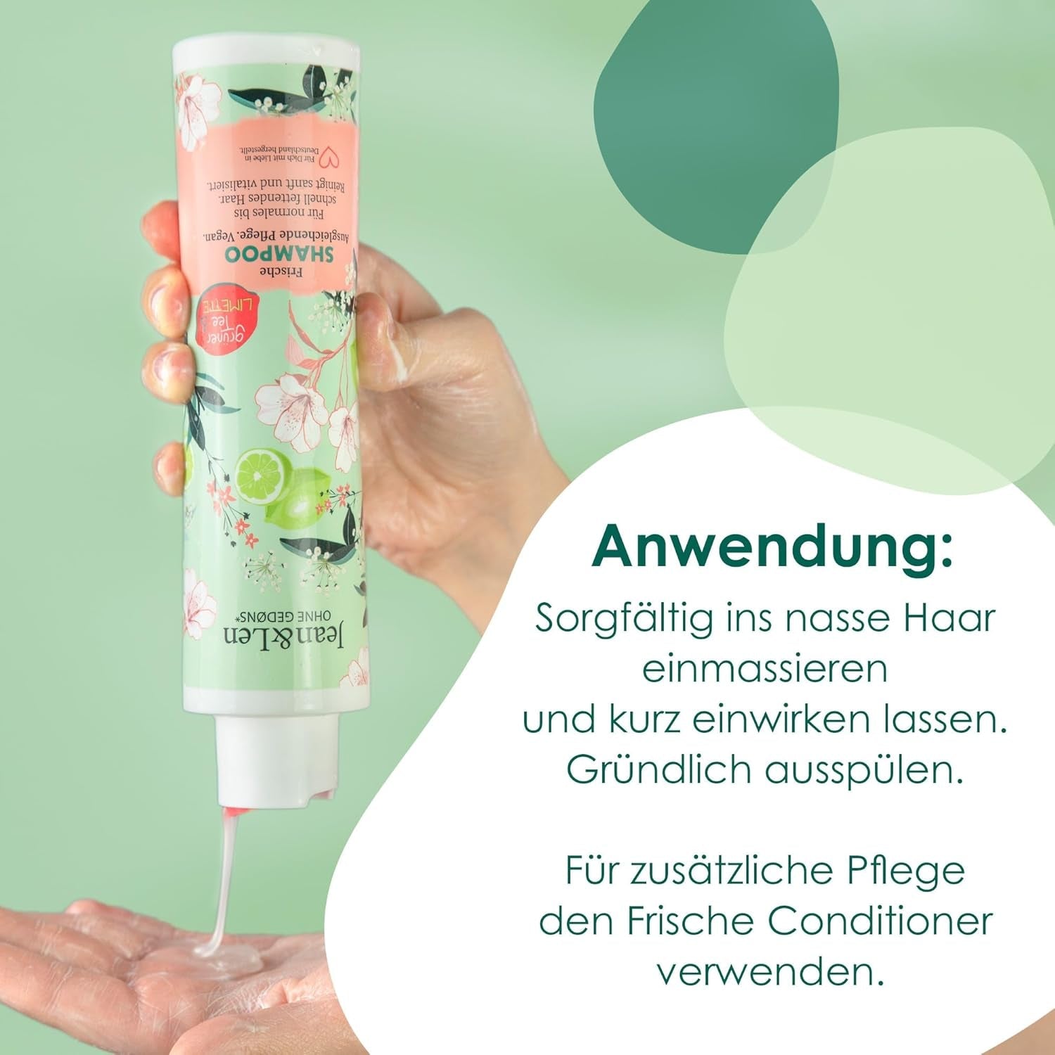 Jean & Len Green Tea & Lime hydratační šampon, pro normální až mastné vlasy, 300 ml Sprcha a koupel Jean & Len Green Tea & Lime