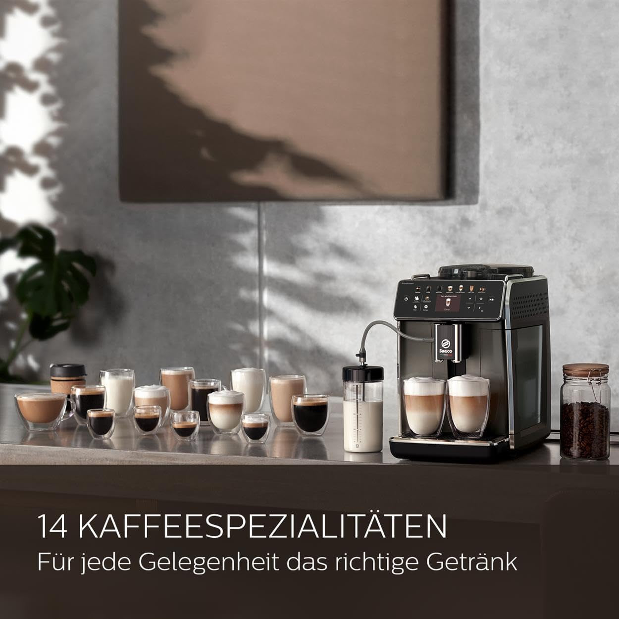 Automatický kávovar Saeco GranAroma – 14 kávových specialit, intuitivní barevný displej, 4 uživatelské profily, keramický mlýnek, 1500 W (SM6580/10)