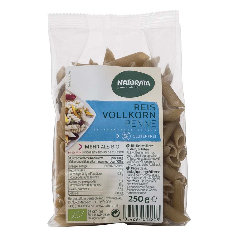 Bio penne, celá rýže (1 x 250 g)