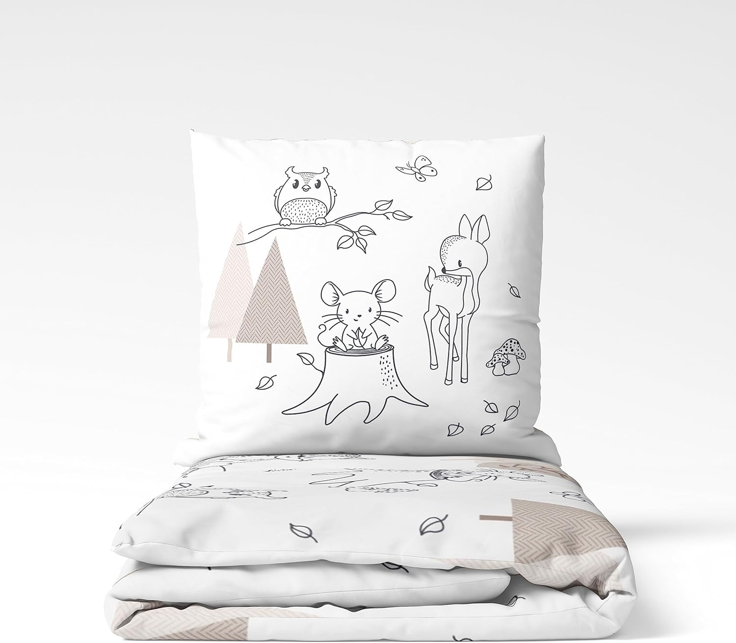Dětské povlečení, liška, sova a lesní zvířátka, 100% bavlna Povlečení - dětské Naty Shop