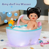 BABY Born Amy - 36 cm panenka - Dětská panenka se 7 funkcemi pro batolata od 1 roku - Funguje bez baterií - Včetně příslušenství a matrace