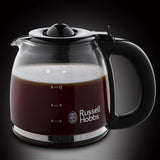 Kávovar Russell Hobbs [Digitální časovač, sprchová hlavice pro optimální odsávání a aroma] Colors+ Creme (1 až 10 šálků, 1,25 l skleněná karafa, topná deska, 1100 W) Kávovar s filtrem 24033-56