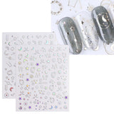 JMEOWIO Nálepka na nehty Aurora 12 Blatt Nálepka na nehty Selbtklebend Nagelaufkleber Holografisches Stern Herz Dekoration Nageldesign Zubehör