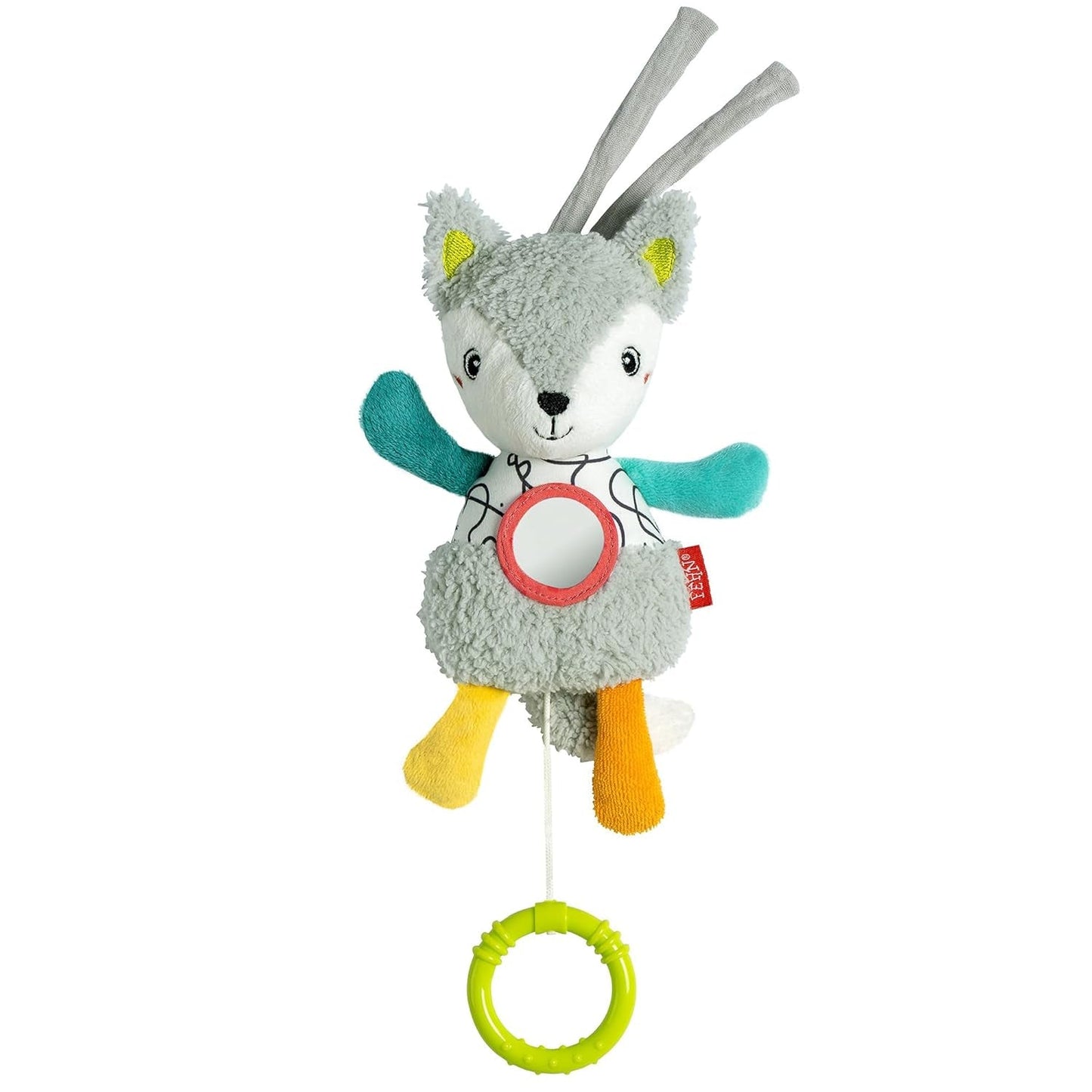 Fehn music box baby sleep aid ovečka - plyšová hračka s nástavcem - uspávací písnička "Brahms lullaby" - dětská hračka na cesty i domů - hudební hračky pro miminka a děti Bebe Toys Naty Shop Fox
