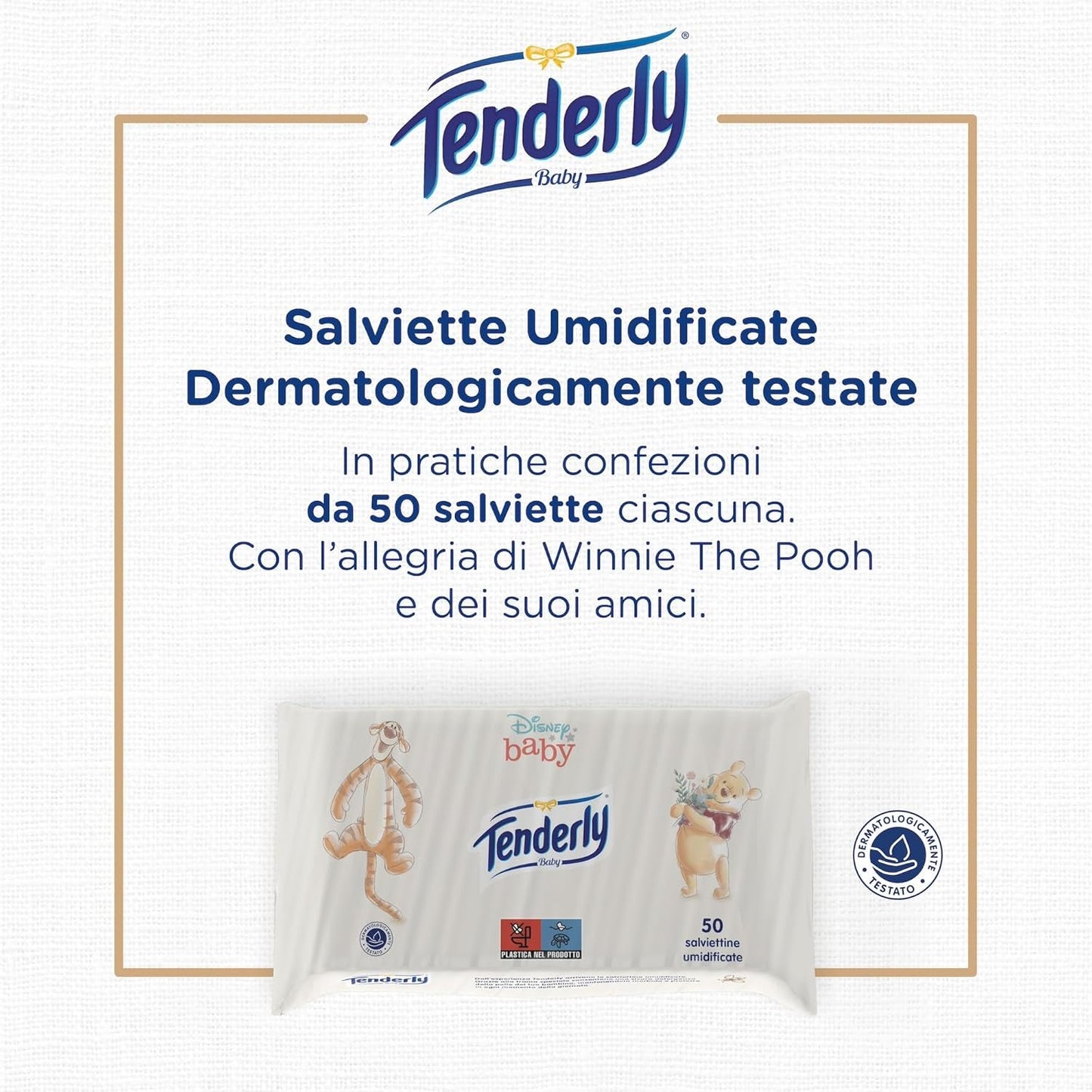 Baby Disney vlhčené ubrousky, 50 měkkých ubrousků, ideální pro každodenní čištění miminka, s Disney postavičkami, vyrobeno v Itálii, dermatologicky testováno