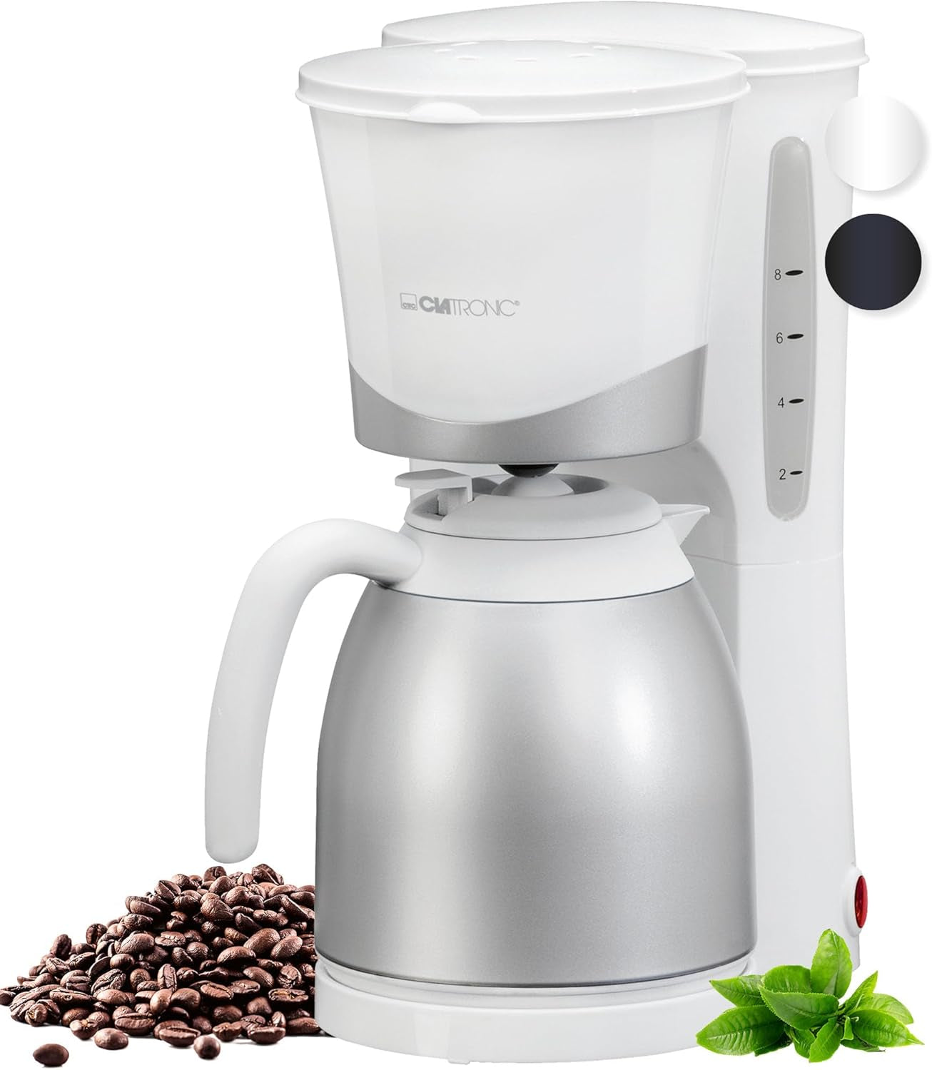 Kávovar Clatronic® s termoskou | na 8-10 šálků kávy | bez teplotních ztrát | kávovar s filtrem | 1 litr | Espresso | Filtrační kávovar s termoskou | KA 3327 černá