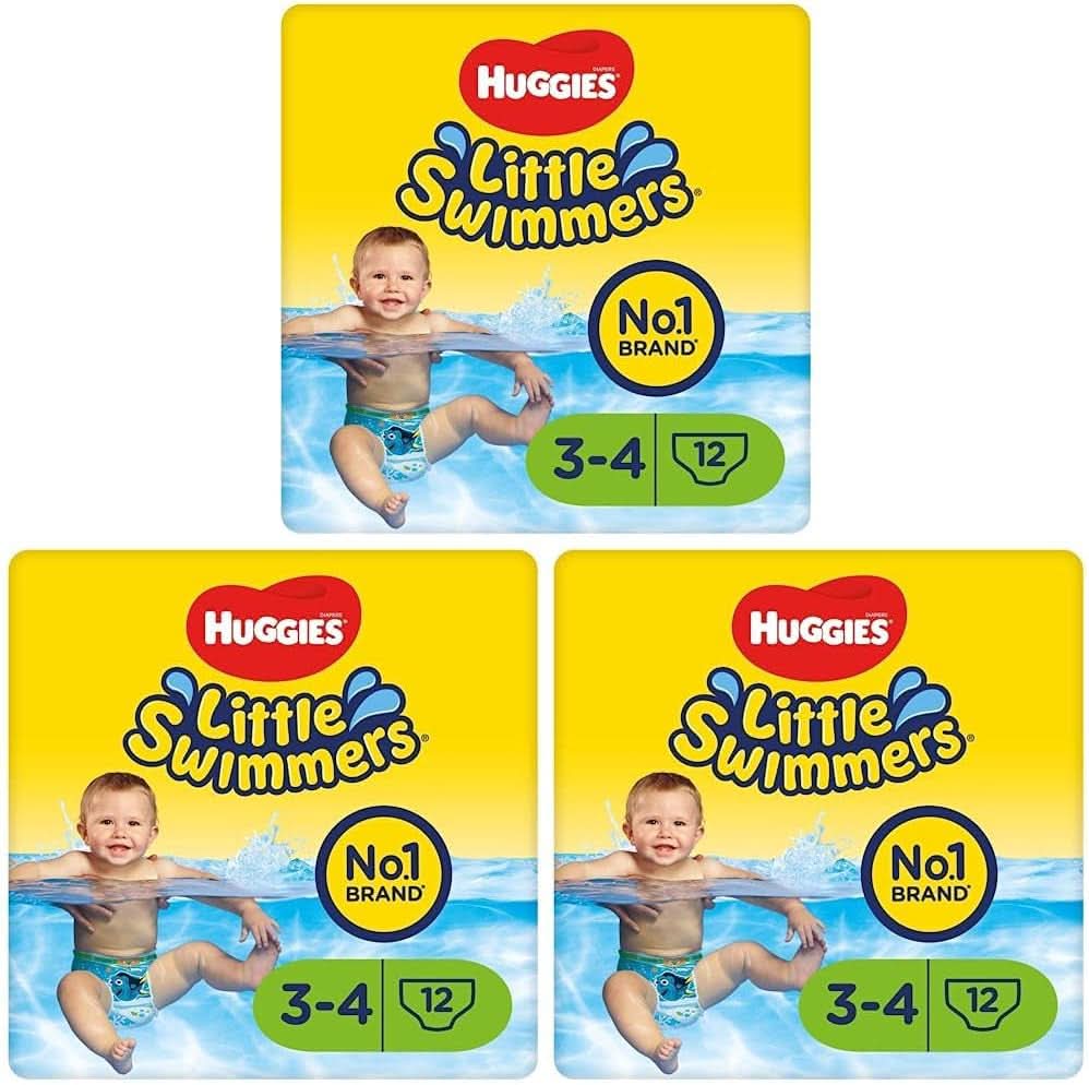 Huggies Little Swimmers Schwimmwindeln Größe 3/4 7-15 Kg 3Er Packung (1 X 12 Stück, Kus)) Naty Shop