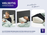 Polštář Traumnacht Cozy Back, polštář na čtení, 70 x 40 cm béžový, snímatelný a pratelný potah ze 100% polyesteru, praktická boční kapsa, certifikováno Oeko-Tex, vyrobeno podle německých norem kvality