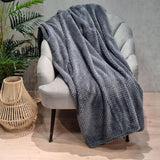 Přehoz HOMLA Noah 220 X 240 Cm - přehoz pohovka pohodlná přikrývka - heboučká a měkká - šedý polyester Postele a přikrývky Besuche den HOMLA-Store