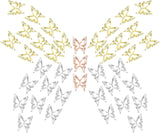 80ks 3D Butterfly nail Charms Alloy Butterfly Gold Silver Glitter Nail Art Dekorace Příslušenství na nehty DIY Manikúra pro ženy