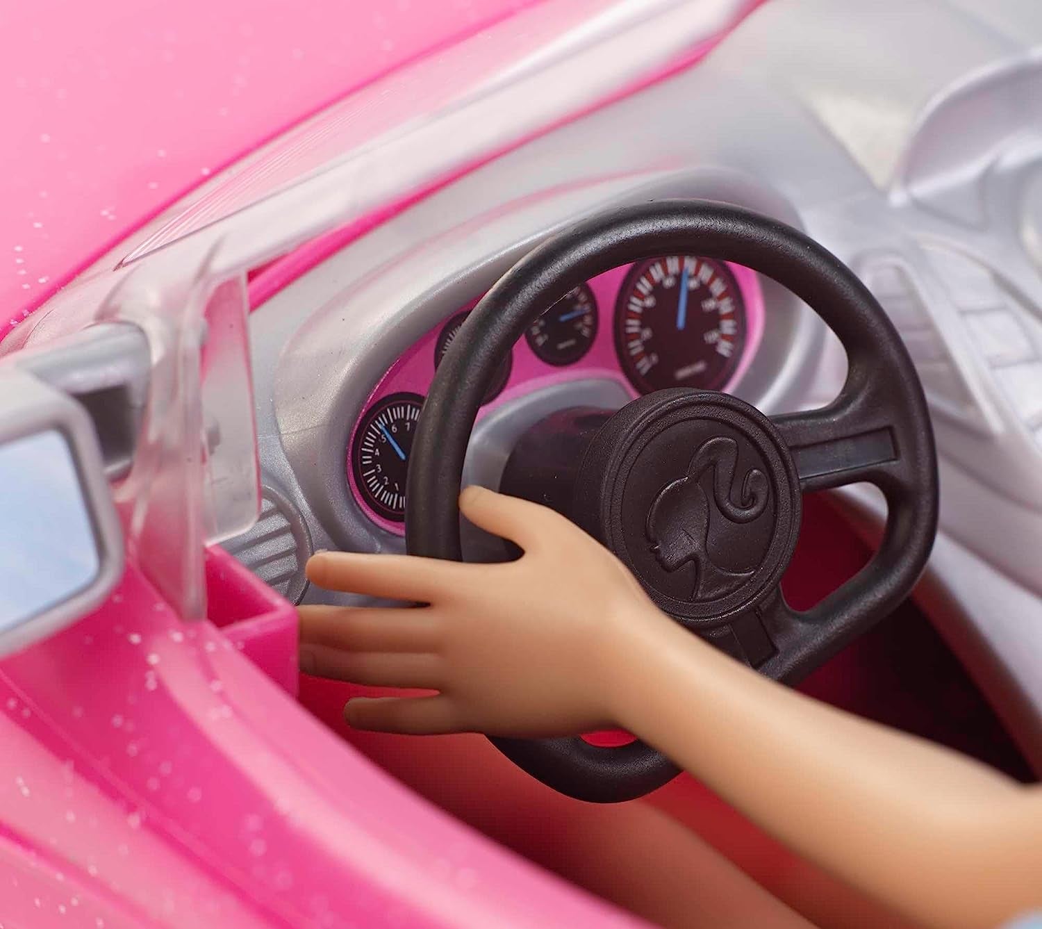 Panenka Barbie a růžový třpytivý kabriolet, realistické logo pneumatiky, 3 roky stará hračka, DJR55 Naty Shop Dolls