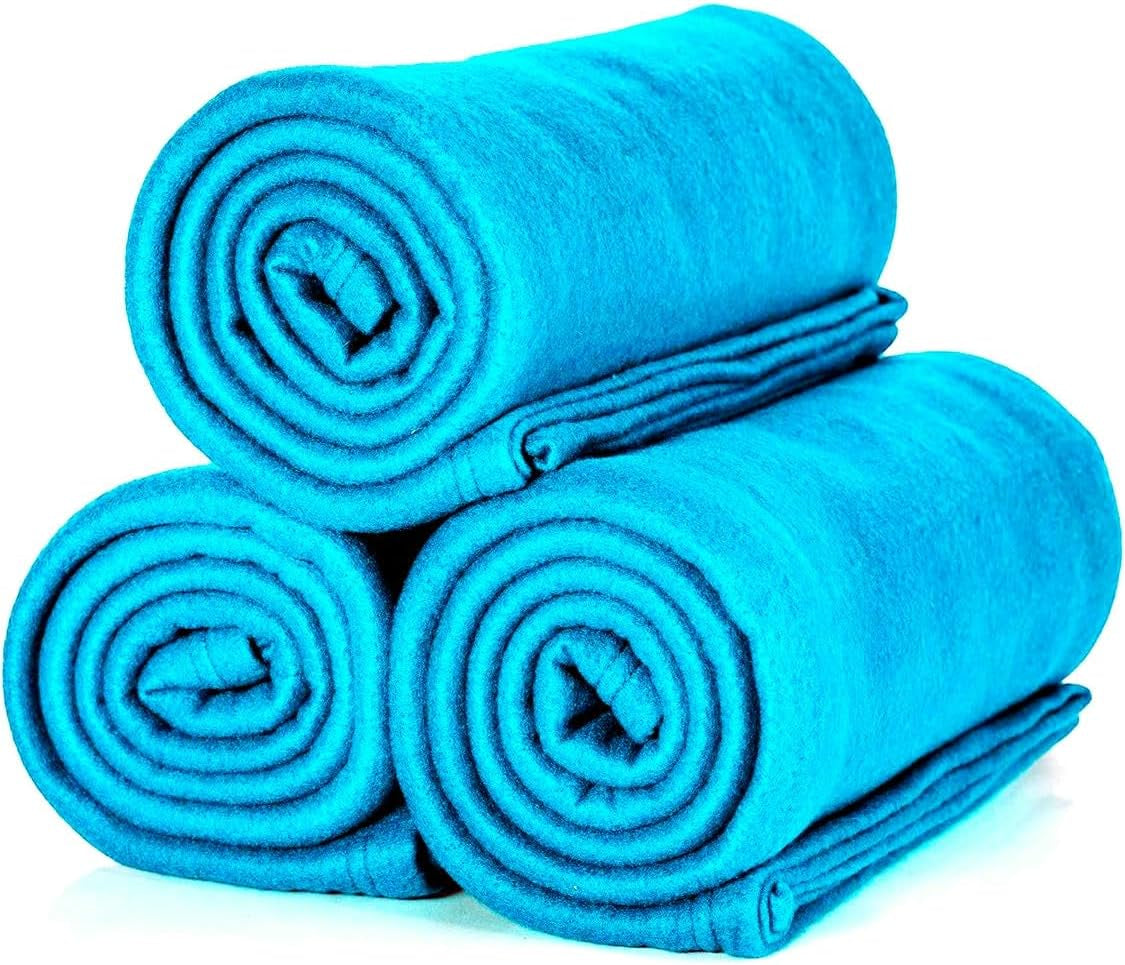 ALCLEAR 3 kusy fleecové přikrývky Oeko Tex, barva: antracit, velký rozměr 130X160 Cm, přes 200 G/M2, přikrývka na pohovku přikrývka do obývacího pokoje, pikniková přikrývka na pohovku přikrývka Postele a přikrývky Beuche den ALCLEAR-Store Turquoise 3 kusy 130X160 Cm