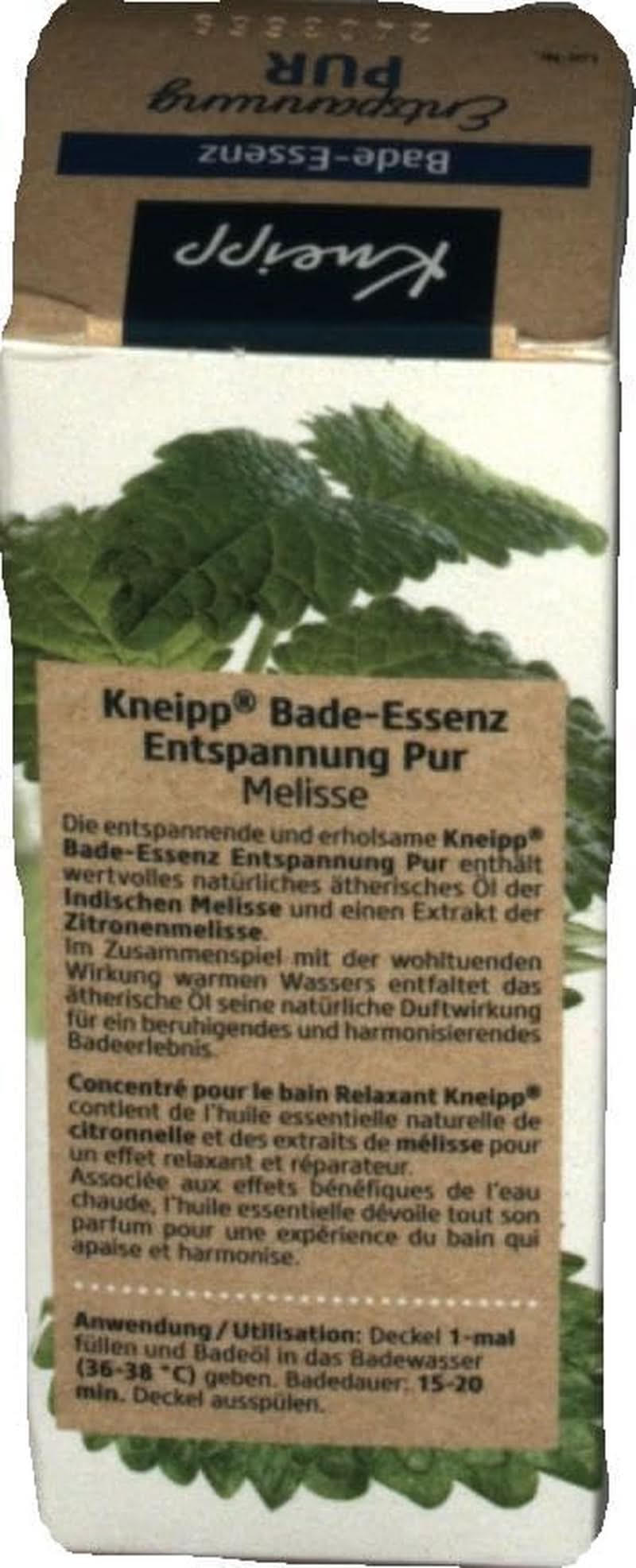 Kneipp Bade, koupelový olej s přírodním esenciálním olejem indické meduňky a extraktem z meduňky, 100 ml Naty Shop