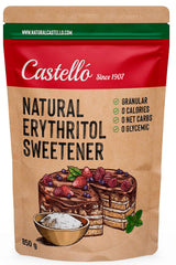 Natürliches Erythrit - Kristallzucker | 10G = 7G Zucker | Natürlicher Zuckerersatz - 0 kalorií - 0 Glykämischer Index - Keto Und Paleo - 0 Netto-Kohlenhydrát - Kein GVO - Castello od roku 1907-1 kg Sladidla Naty Shop 850 G (1Er Pack)