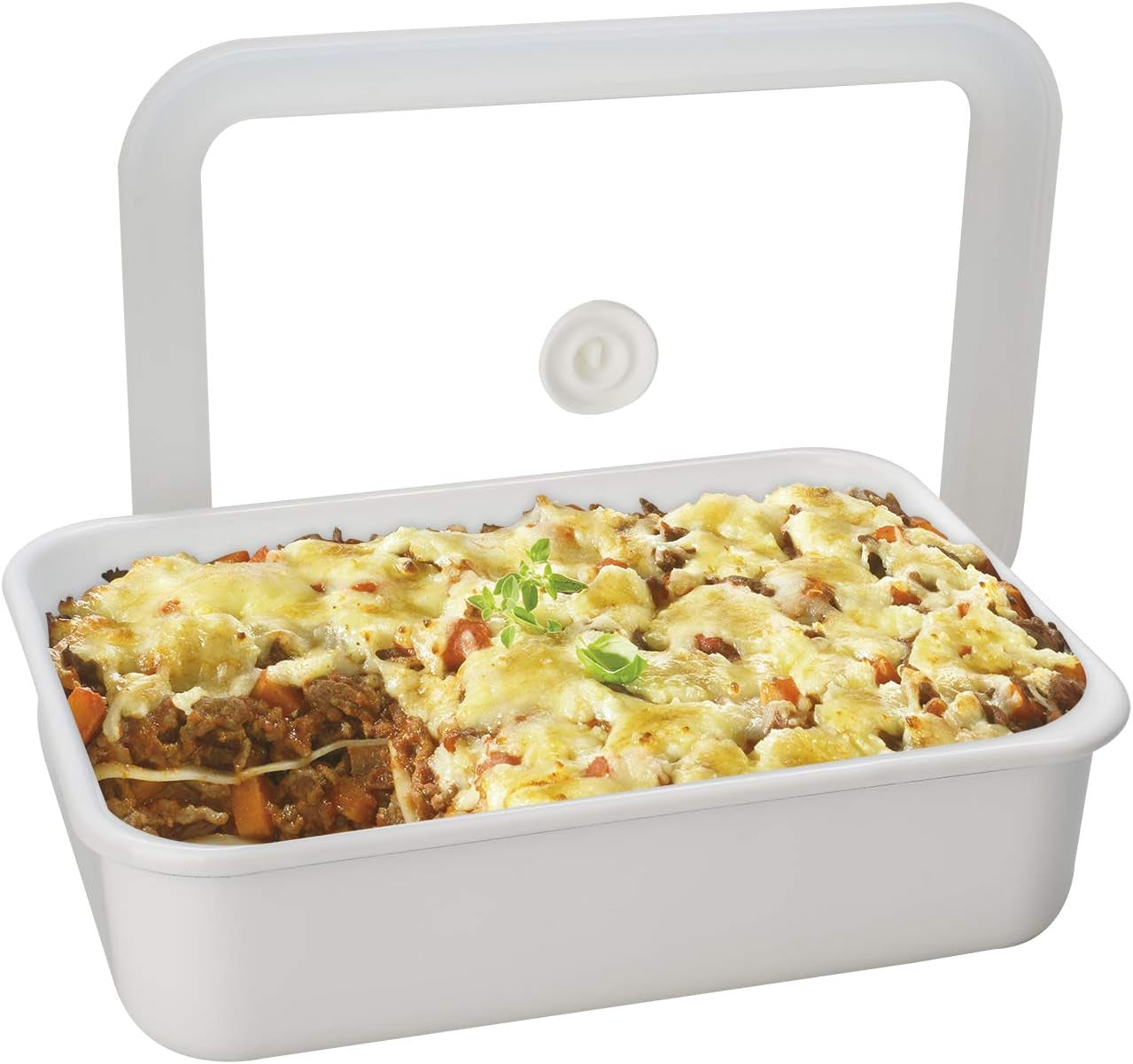 Smaltovaná vakuová dóza na potraviny | XL| 1,85 l | 23,5 x 17,5 x 7 cm | uchová potraviny čerstvé mnohem déle | chrání potraviny před napadením bakteriemi a plísněmi | bez vakuové pumpy Boxy na potraviny Naty Shop