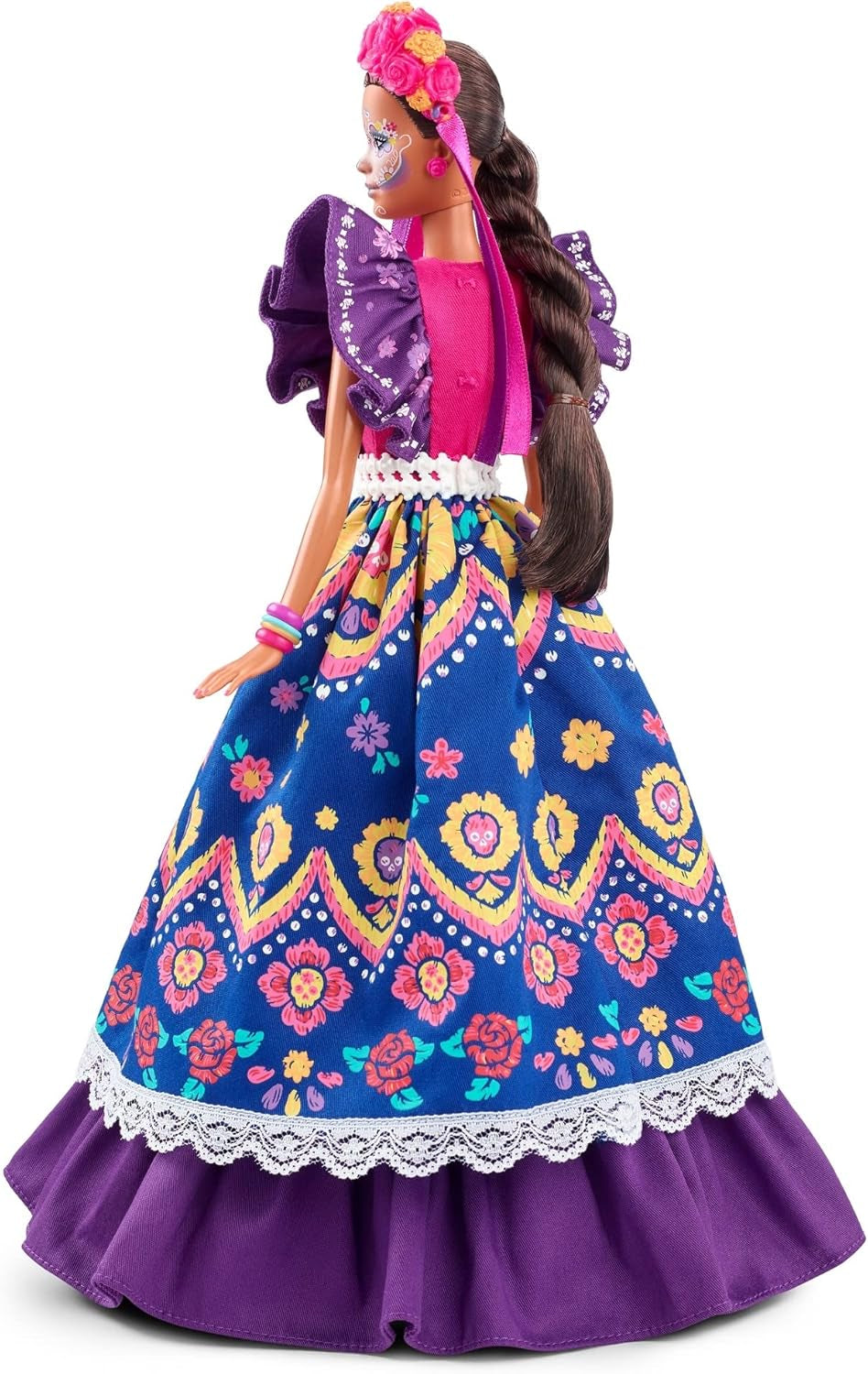 2022 Día De Muertos panenka Barbie s nařasenými tradičními šaty, květinovým věncem a barvou na obličej Calavera, dárek pro sběratele
