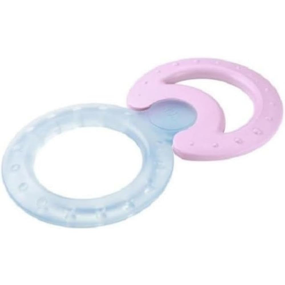 NUK Classic a Cool 2dílná sada chladicích kousacích kroužků pro masáž a chlazení 1 sada bez BPA Různé barvy