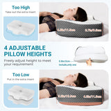 Elviros Memory Foam Ortopedický polštář Polštář proti bolesti krku Polštář na spaní Ergonomický Polštář na krk Polštář na podporu krku Polštář proti chrápání pro postranní spáče Žaludeční pražce Bílé Ortopedické polštáře na krk Naty Shop