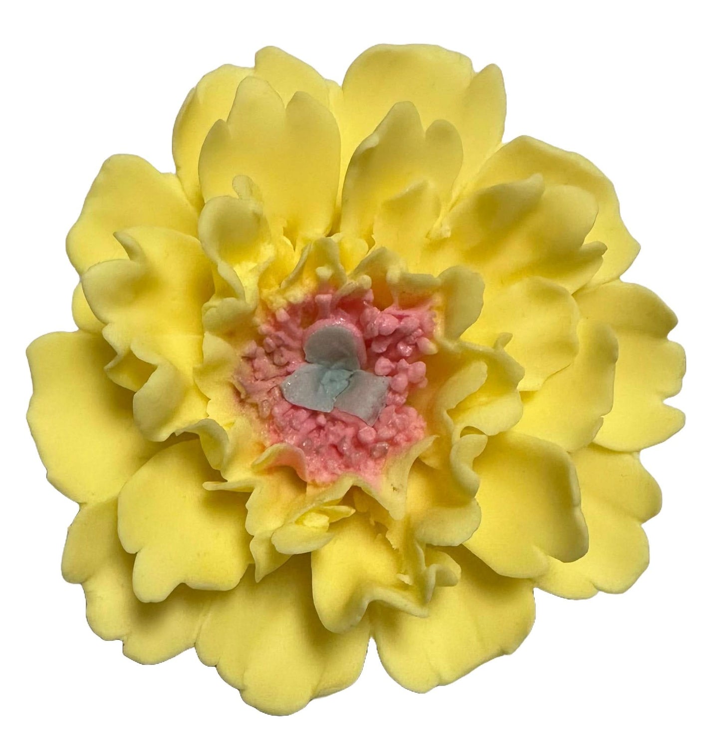 Jedlá cukrová dekorace, Dekorace ze žluté pivoňky z Sugar Paste Nati Shop