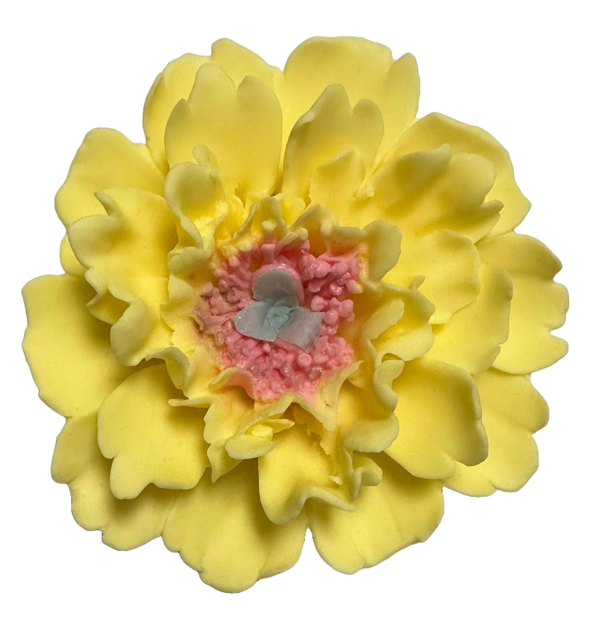 Jedlá cukrová dekorace, Dekorace ze žluté pivoňky z Sugar Paste Nati Shop