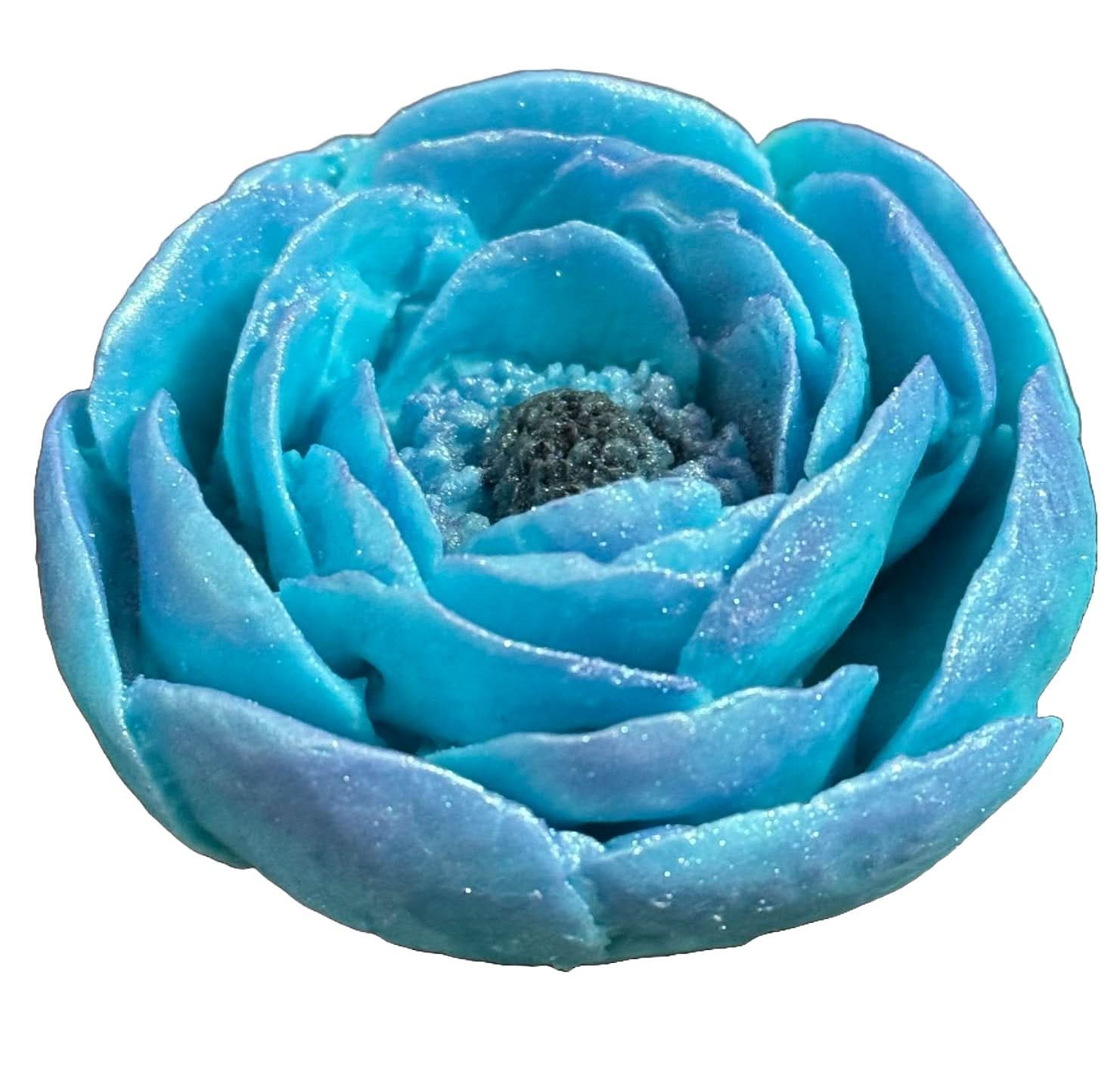 Jedlá cukrová dekorace, Tyrkysová pivoňka Dekorace z Sugar Paste Nati Shop