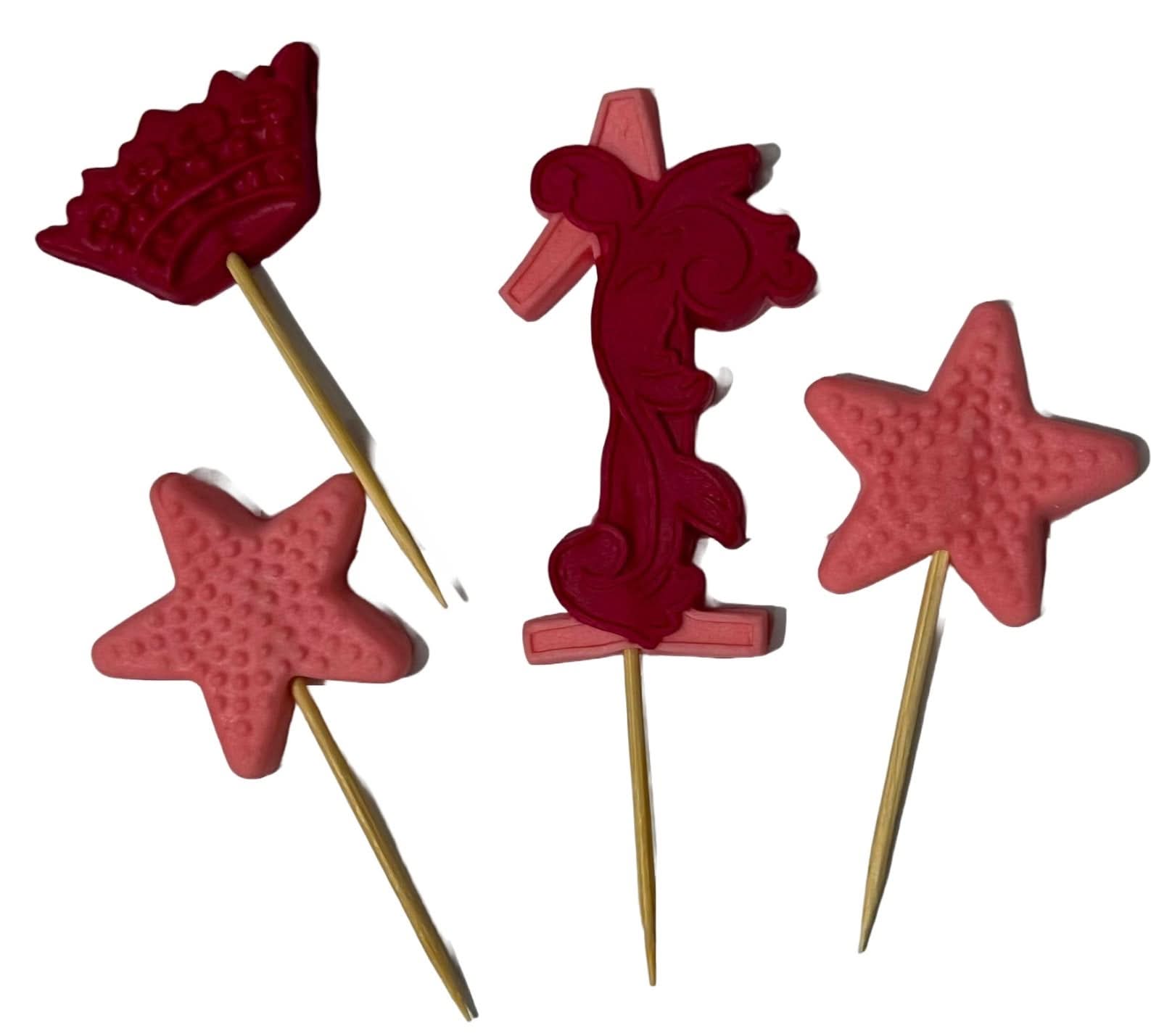 Jedlá cukrová dekorace, Číslo 1, růžová/fuchsiová Dekorace z Sugar Paste Nati Shop
