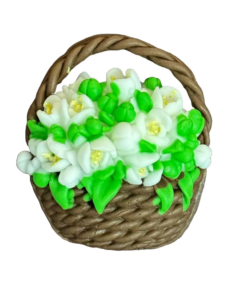 Jedlá cukrová dekorace, košík sněhové koule Dekorace z Sugar Paste Nati Shop