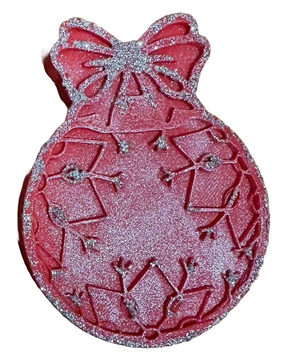 Jedlá cukrová dekorace, koule na vánoční stromeček, červený Nati Shop