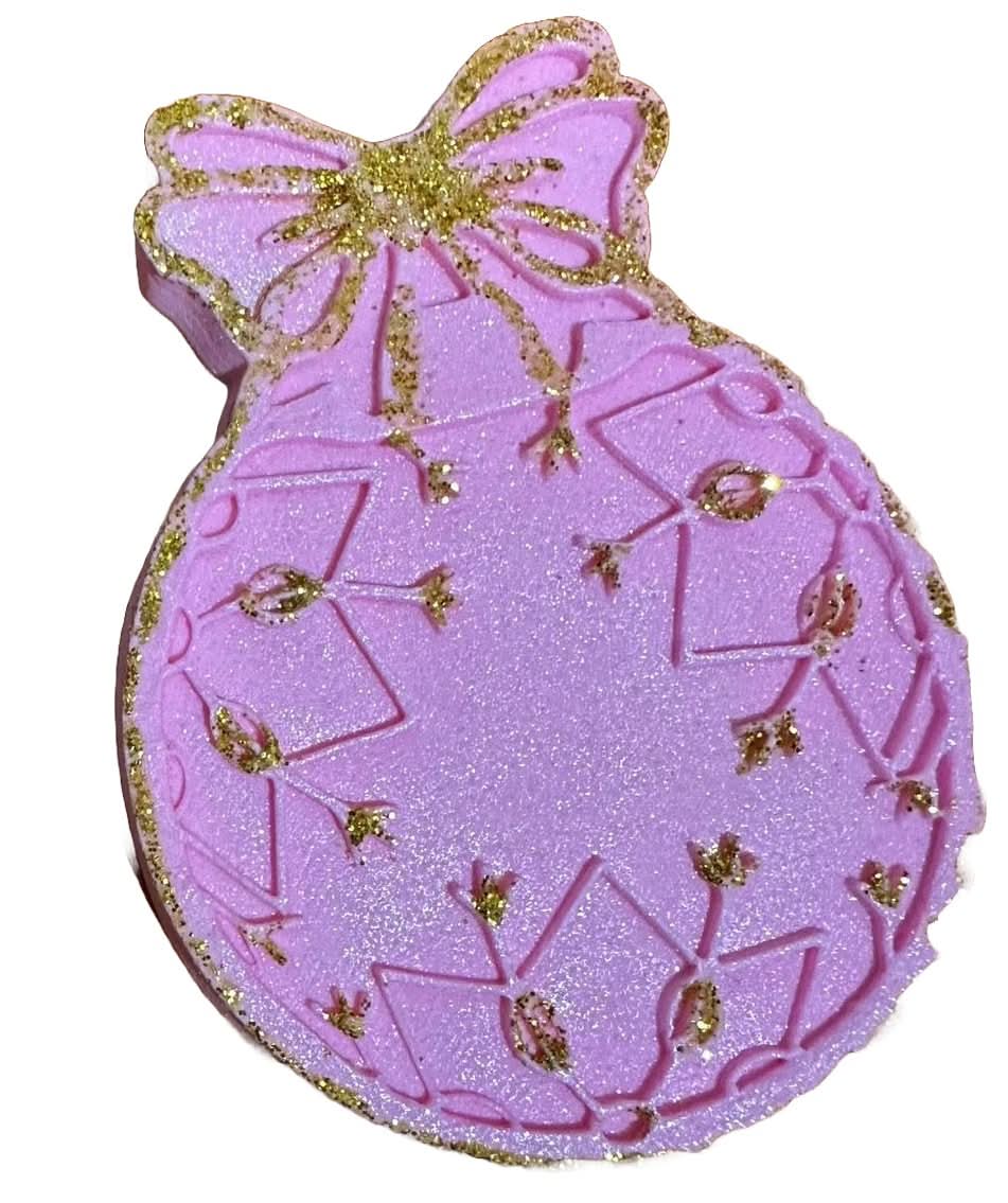 Jedlá cukrová dekorace, koule na vánoční stromeček, růžová Dekorace z Sugar Paste Nati Shop