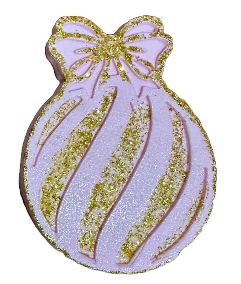 Jedlá cukrová dekorace, koule na vánoční stromeček, růžová Dekorace z Sugar Paste Nati Shop
