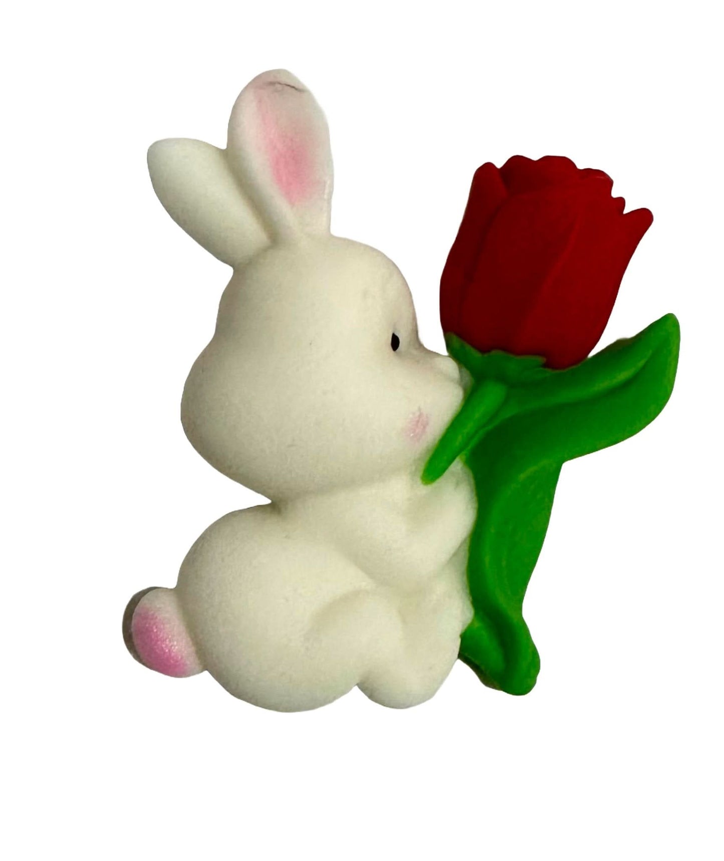 Jedlá cukrová dekorace, Zajíček s červeným tulipánem Dekorace z Sugar Paste Nati Shop
