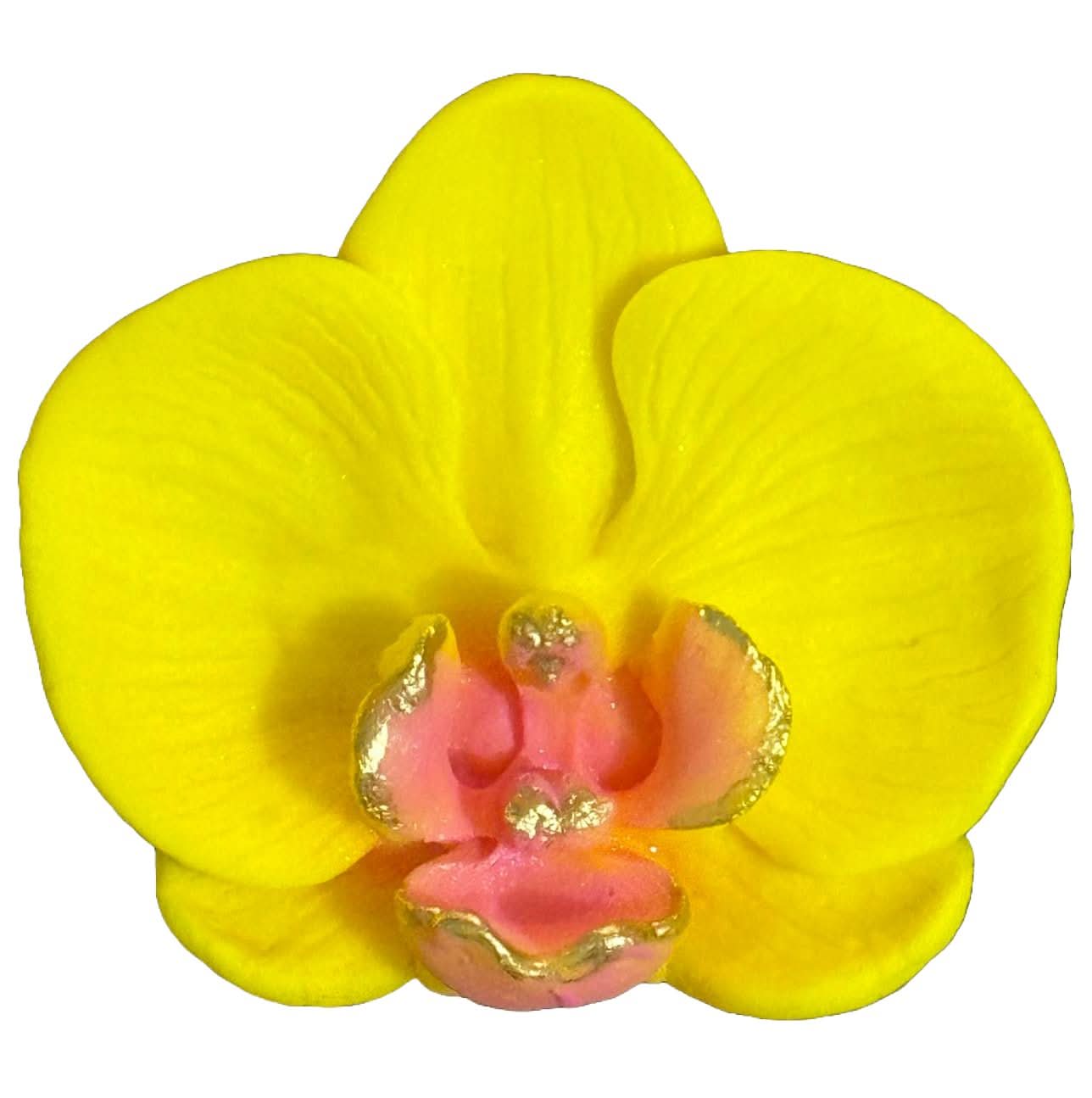 Dekorace z jedlého cukru, dekorace ze žluté orchidejové cukrové pasty Nati Shop