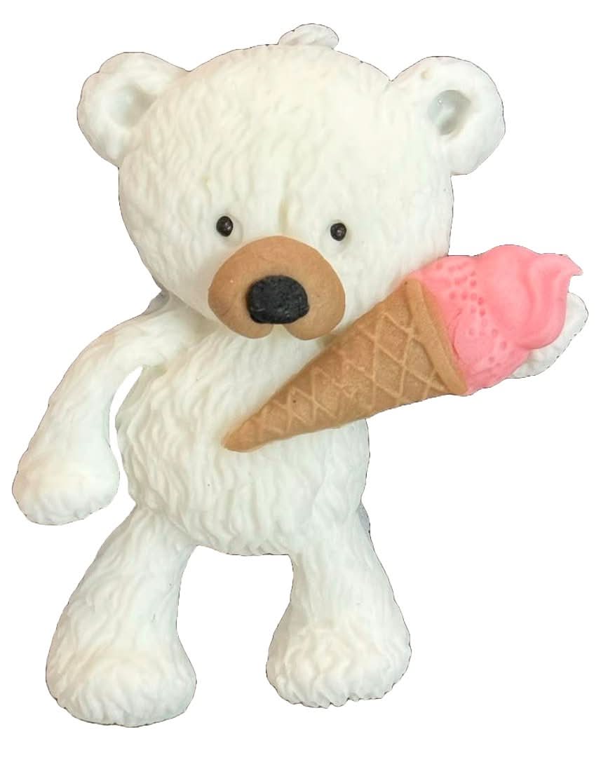 Jedlá cukrová dekorace, Medvěd se zmrzlinou Dekorace z Sugar Paste Nati Shop
