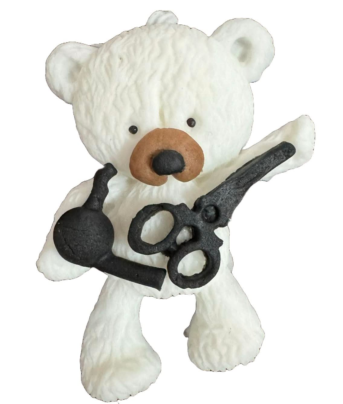 Jedlá cukrová dekorace, Barber Bear Sugar Paste Decorations Nati Shop