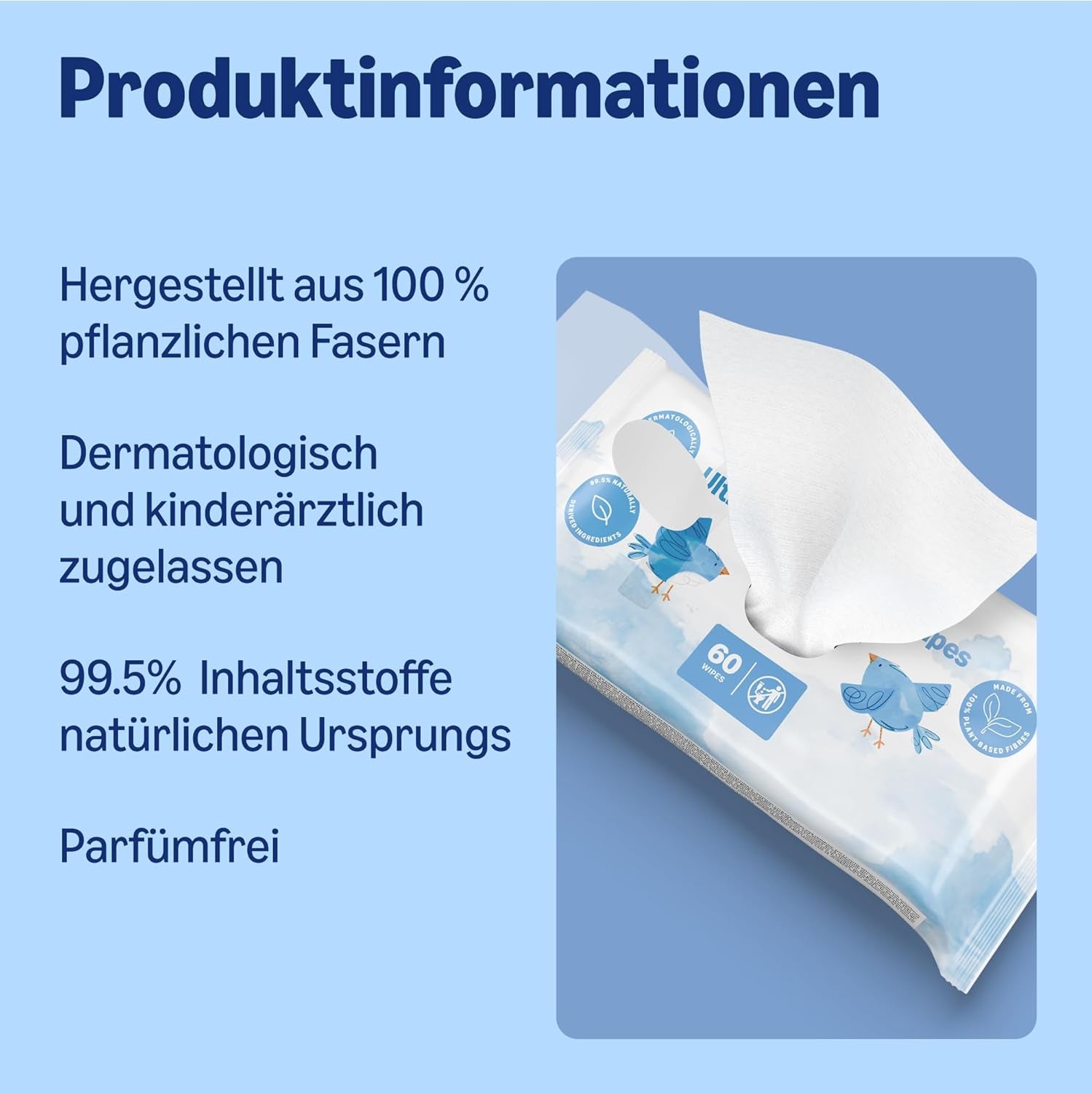Dětské ubrousky Amazon Ultra Sensitive, 1080 ubrousků, neparfemované, 18 balení po 60 ubrouscích (dříve značka Amazon, identický produkt)