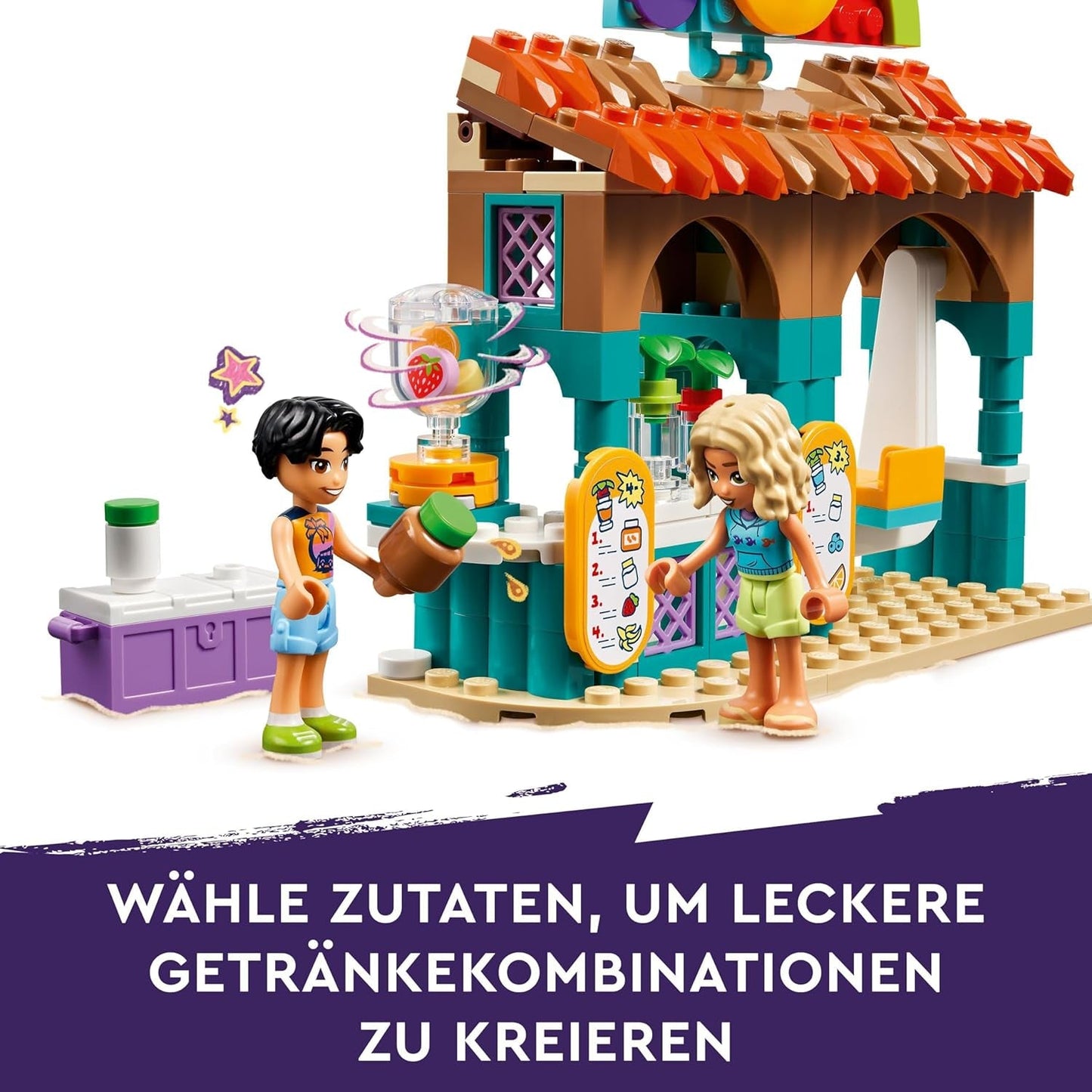 LEGO Friends Smoothie stojí na pláži Hrací sada Nápad na dárek pro dívky a chlapce od 6 let s figurkami Želva a doplňky Hračka pro sociální rozvoj 42625 Stavebnice Besuche den LEGO-Store