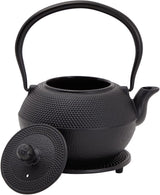 Juvale japonský čajový set s litinovou konvičkou (1200 ml), podšálkem a 2 šálky, čajový set ve stylu Tetsubin, černý