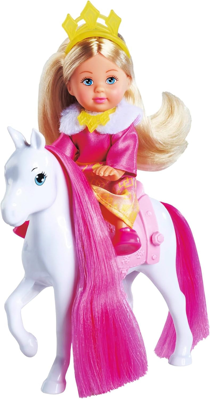 Simba Evi Love Princess Ride, panenka princezna se sáněmi a zimním koněm, doplňky pro princezny, 12 cm, věk 3+