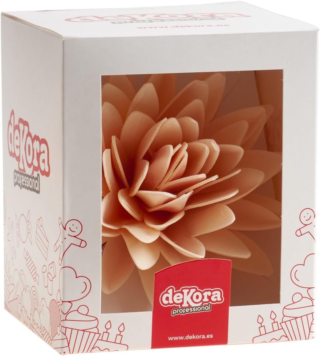 dekora - 12,5 cm obří květina - podzimní jiřinka - bez lepku, bez laktózy, vegan - dekorace na dorty pro svatby, narozeniny a zákusky - snadné použití Cukrová pasta Naty Shop