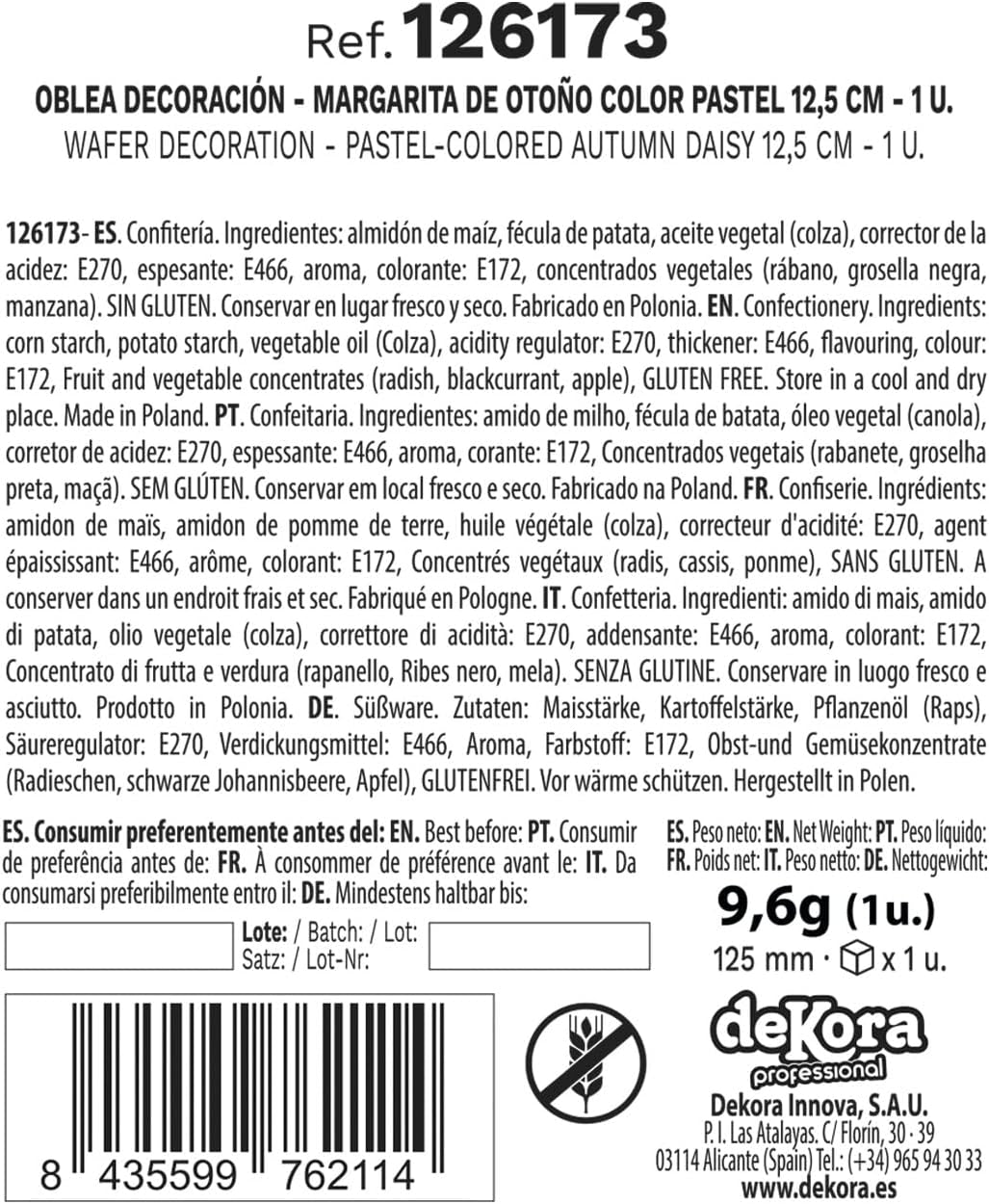 dekora - 12,5 cm obří květina - podzimní jiřinka - bez lepku, bez laktózy, vegan - dekorace na dorty pro svatby, narozeniny a zákusky - snadné použití Cukrová pasta Naty Shop