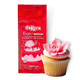 Dekora - Fondant z bílé cukrové pasty 150 g - Perfektní na dorty a ozdoby na pečení - Bez lepku a laktózy - Vanilková příchuť - Měkký, pružný a snadno tvarovatelný pro kreativní dekorace Naty Shop Pink Sugarpaste