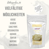 Dekozauber24 couverture drops, bílá, 500g, s příchutí bílé čokolády a vanilky, chipsy Deco Melts, vhodné do mikrovlnné trouby, na cake pops, dorty, dorty, dorty, pokapané nebo polevy Naty Shop Sugarpaste