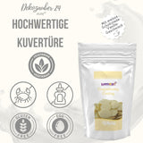 Dekozauber24 couverture drops, bílá, 500g, s příchutí bílé čokolády a vanilky, chipsy Deco Melts, vhodné do mikrovlnné trouby, na cake pops, dorty, dorty, dorty, pokapané nebo polevy Naty Shop Sugarpaste