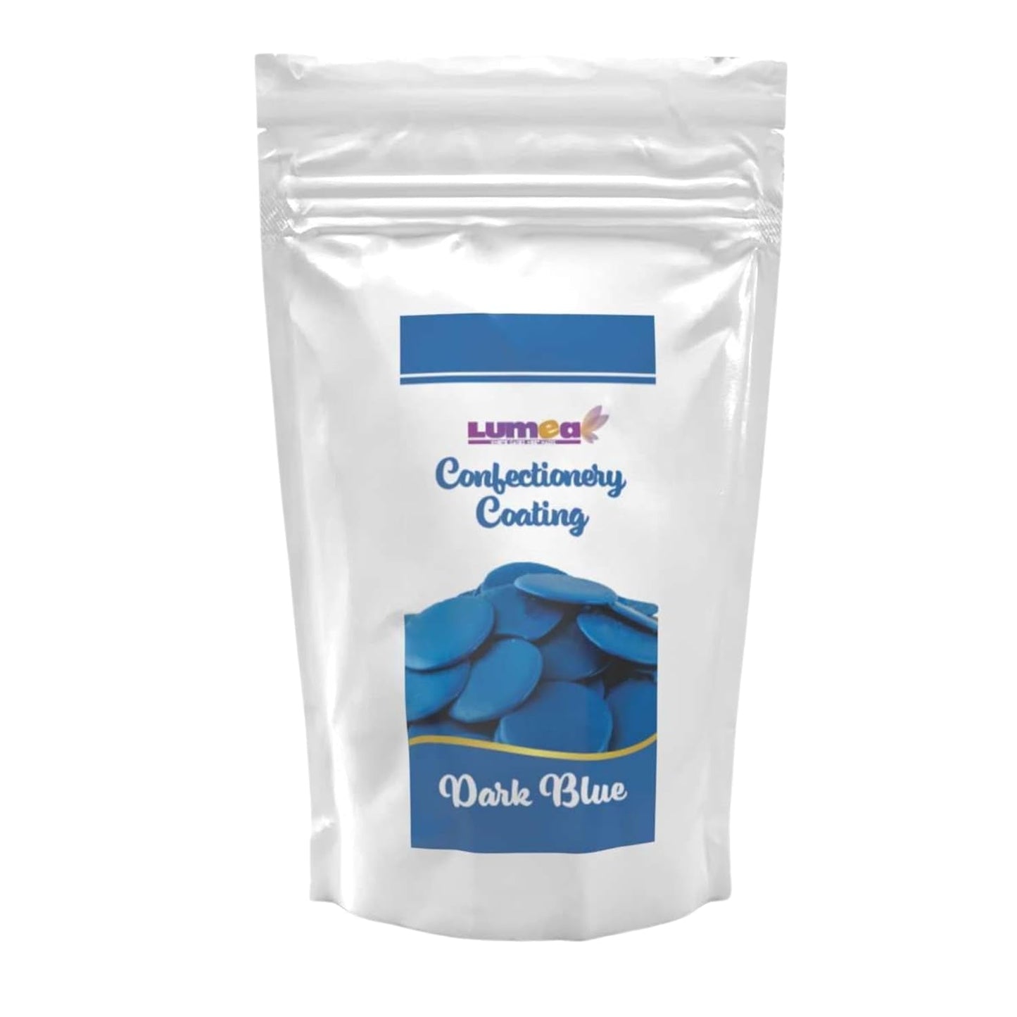 Dekozauber24 couverture drops, bílá, 500g, s příchutí bílé čokolády a vanilky, chipsy Deco Melts, vhodné do mikrovlnné trouby, na cake pops, dorty, dorty, dorty, pokapané nebo polevy Cukrová pasta Naty Shop Tmavě modrá