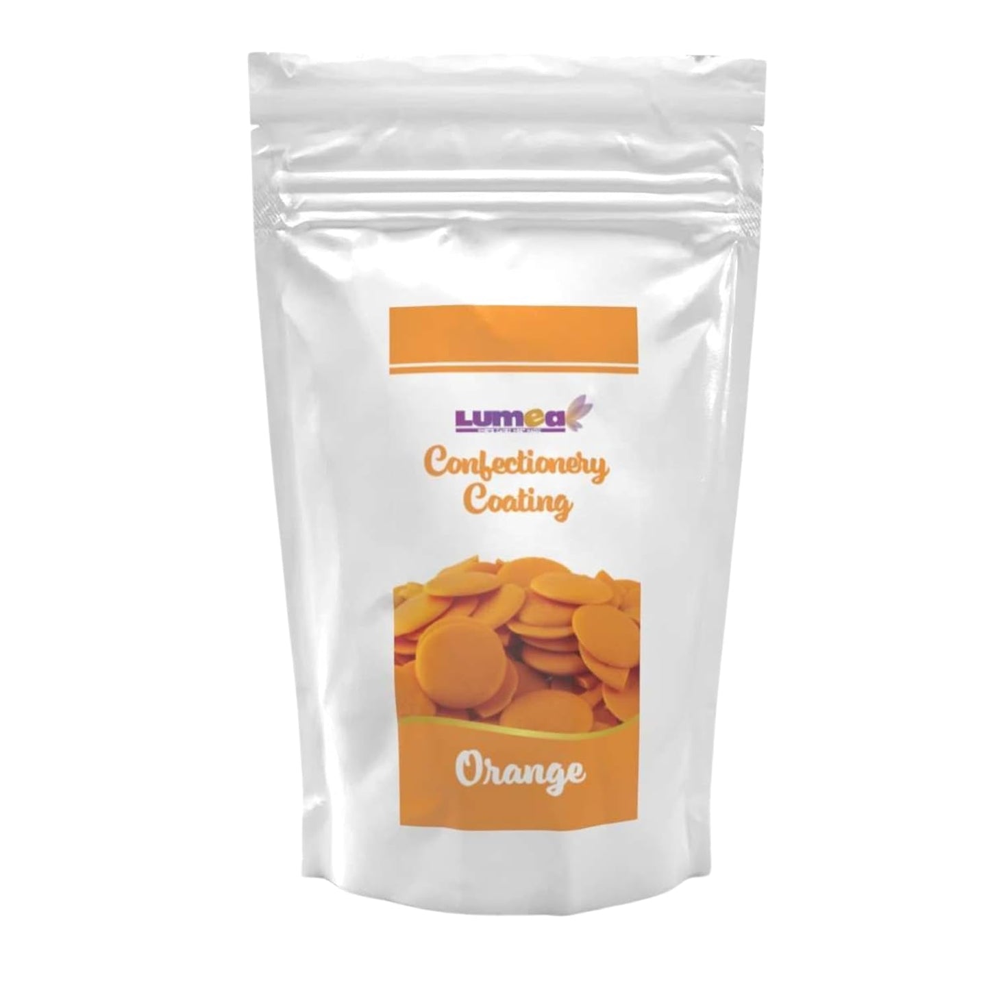 Dekozauber24 couverture drops, bílá, 500g, s příchutí bílé čokolády a vanilky, chipsy Deco Melts, vhodné do mikrovlnné trouby, na cake pops, dorty, dorty, dorty, pokapané nebo polevy Naty Shop Sugarpaste Orange