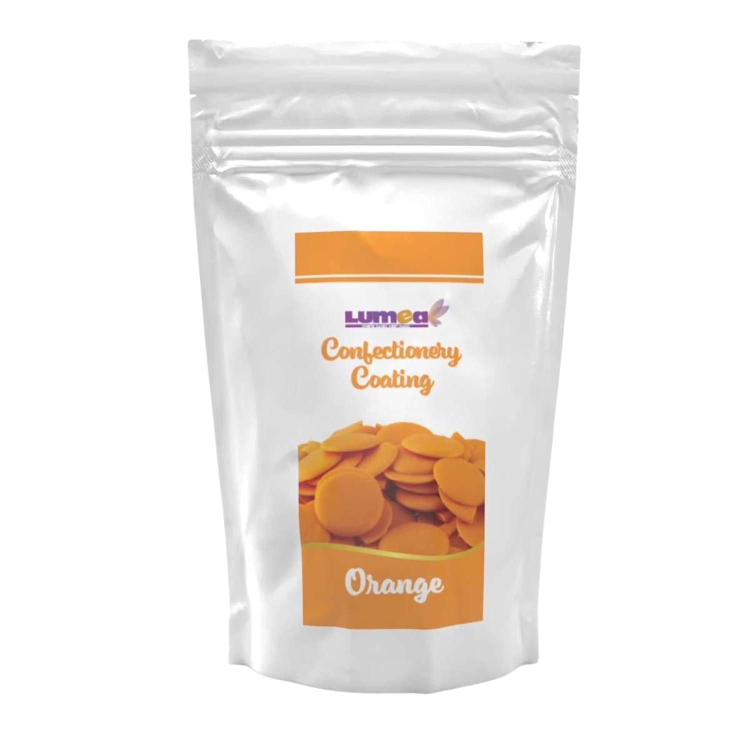 Dekozauber24 couverture drops, bílá, 500g, s příchutí bílé čokolády a vanilky, chipsy Deco Melts, vhodné do mikrovlnné trouby, na cake pops, dorty, dorty, dorty, pokapané nebo polevy Naty Shop Sugarpaste Orange