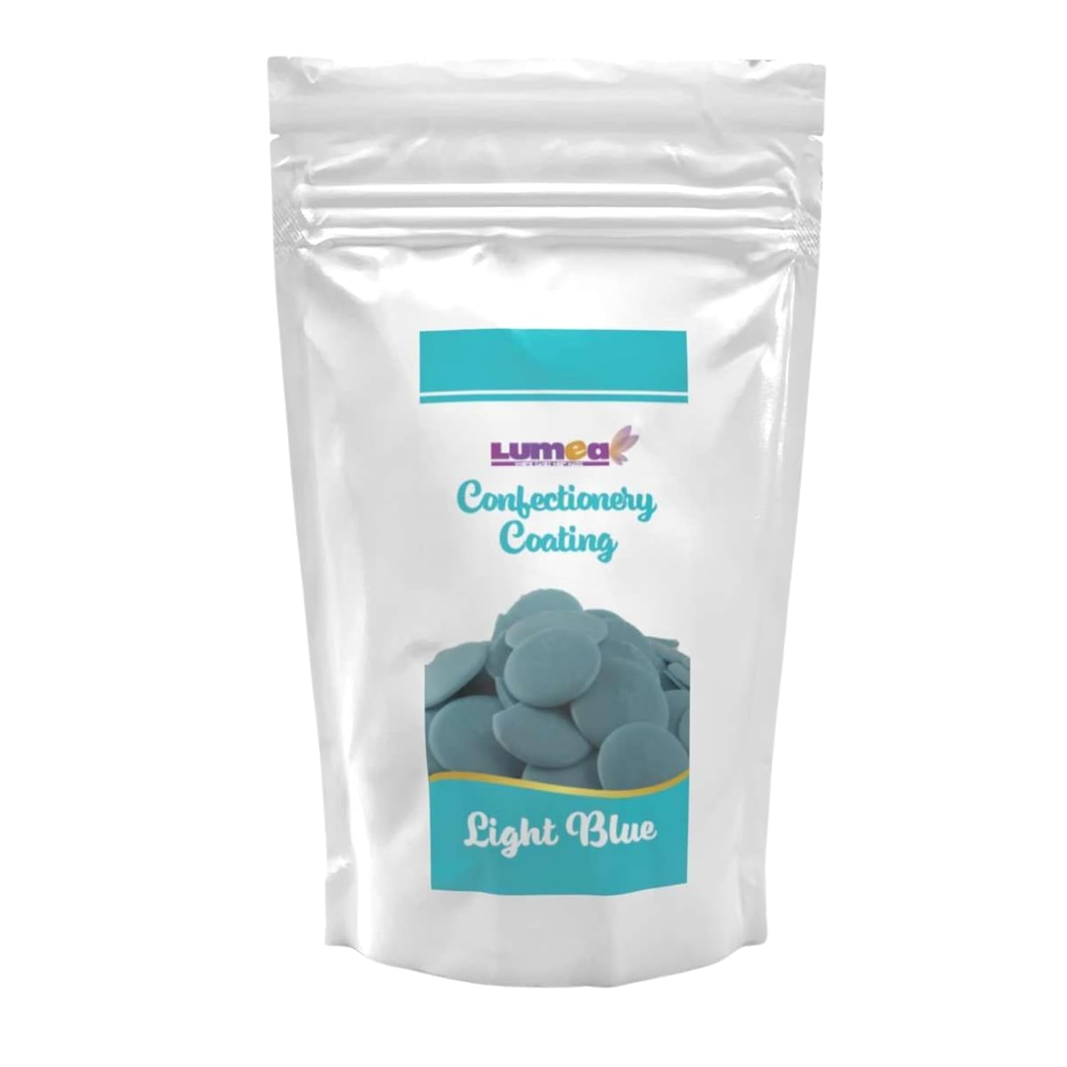 Dekozauber24 couverture drops, bílá, 500g, s příchutí bílé čokolády a vanilky, chipsy Deco Melts, vhodné do mikrovlnné trouby, na cake pops, dorty, dorty, dorty, pokapané nebo polevy Cukrová pasta Naty Shop Světle modrá