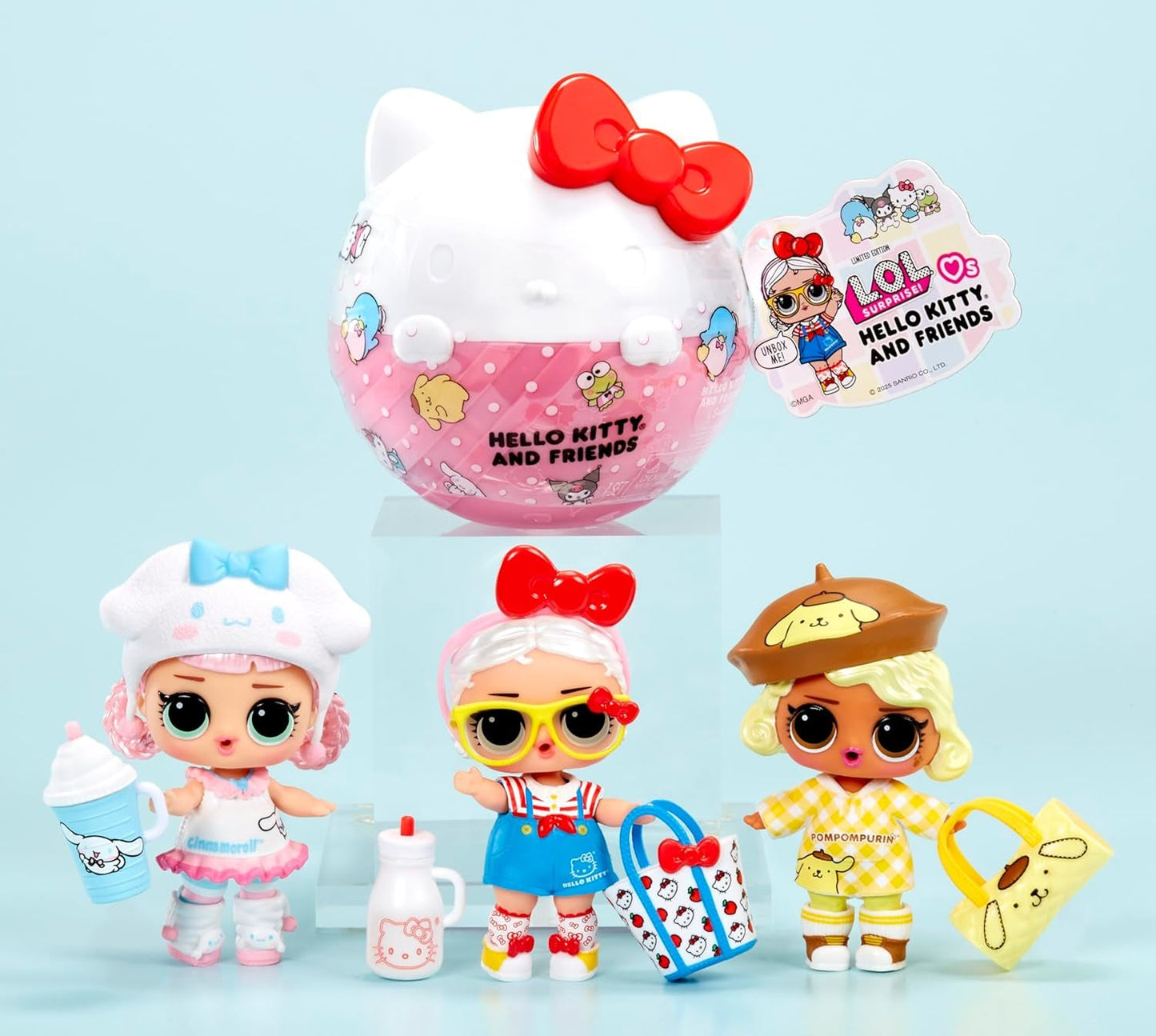 LOL Překvapení! Love Hello Kitty and Friends – 1 panenka se 7 překvapeními, náhodný výběr, 8 sběratelských předmětů, pro děti od 4 let, růžová