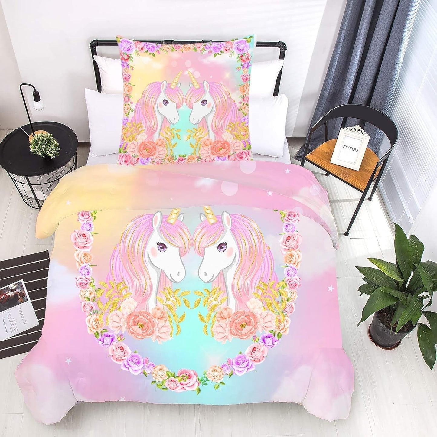 Povlečení pro děti, různé velikosti a různé animované postavičky Povlečení - dětské Naty Shop Unicorn (model 1) 135X200Cm+80X80Cm